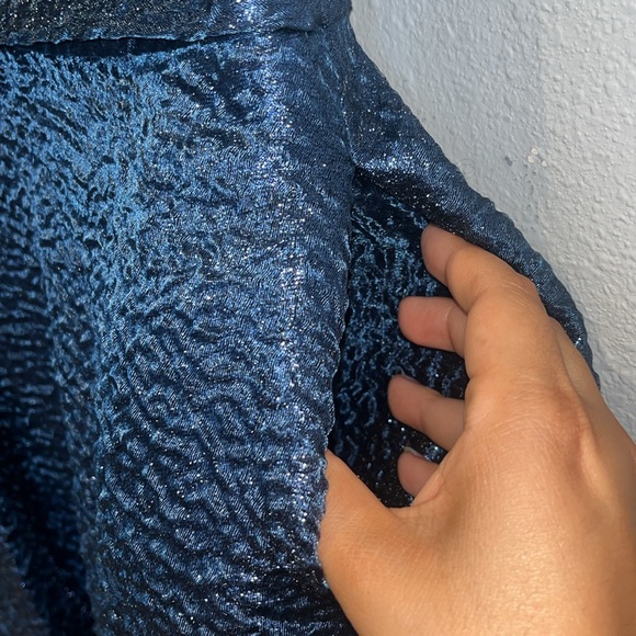 Theia Edith One-Shoulder High-Low Jacquard Gown - Picture 8 of 17